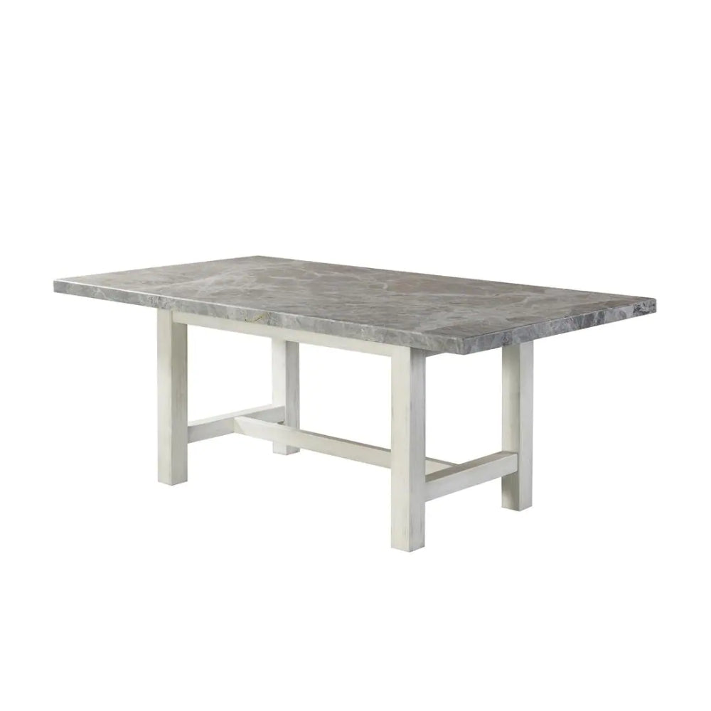 Mesa de comedor Canova de 78" con cubierta de mármol de Steve Silver Company - Gris