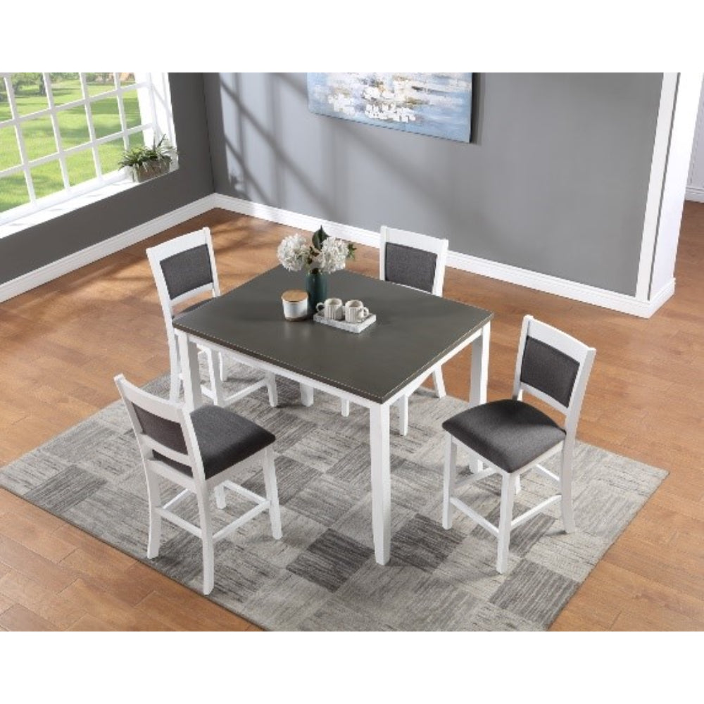 Crete Counter Height Dining Table with 4 Chairs by Vilo Home - White/Gray