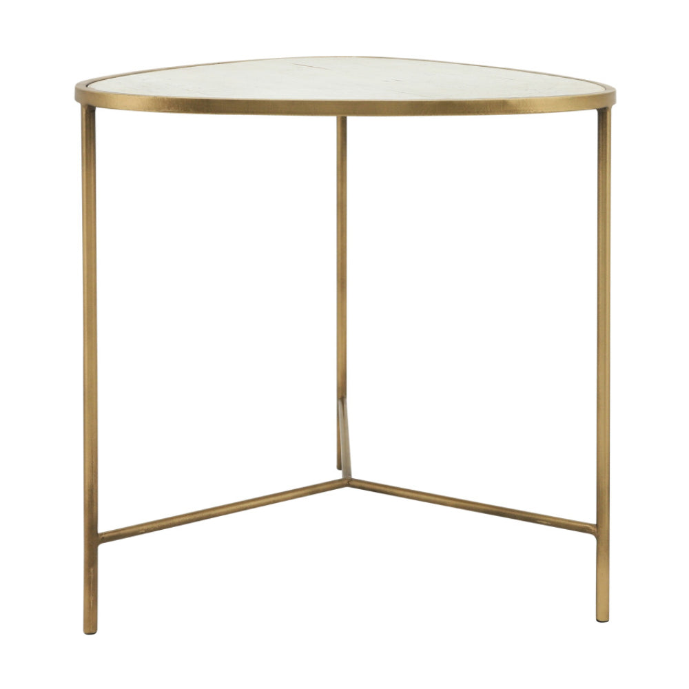 Contemporary Side Table (Set of 2) by Sagebrook Home - White/Gold