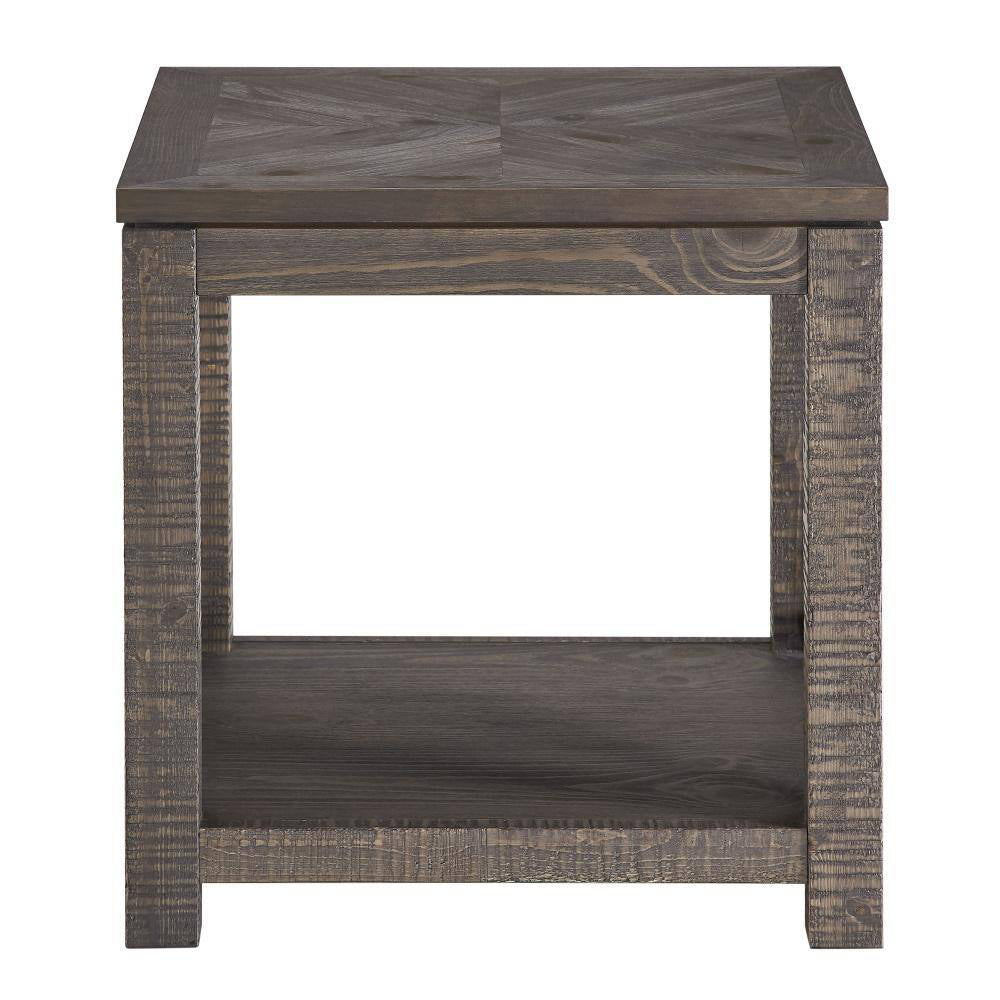 Dexter 24" Square End Table with Open Shelf by Steve Silver Company - Brown