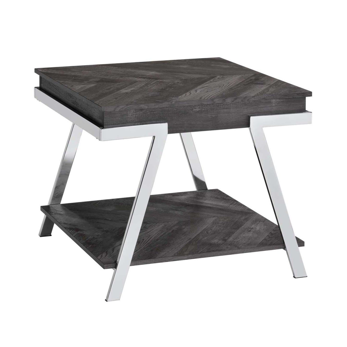 Mesa auxiliar Roma de 23" con estante abierto de Steve Silver Company - Gris