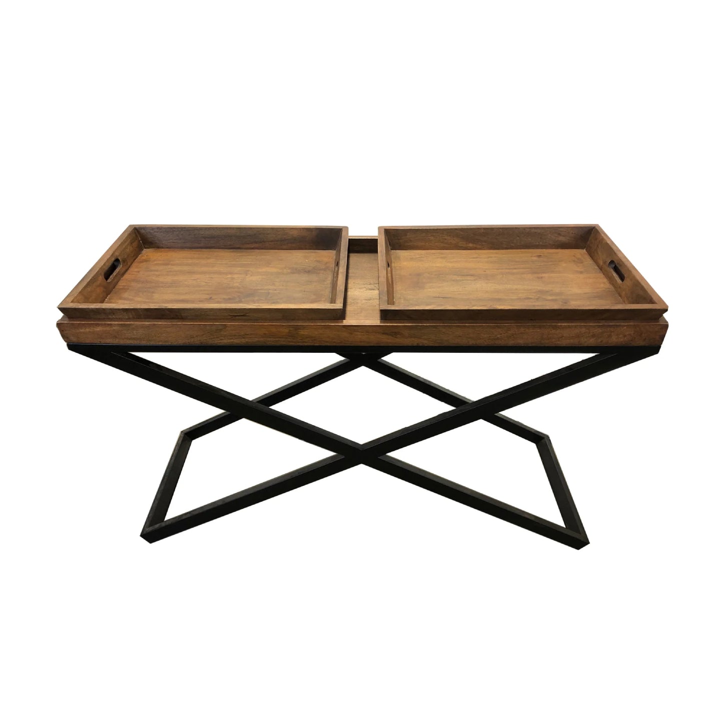 Mesa consola con bandeja cuadrada Monaco de Primitive Collections - Marrón