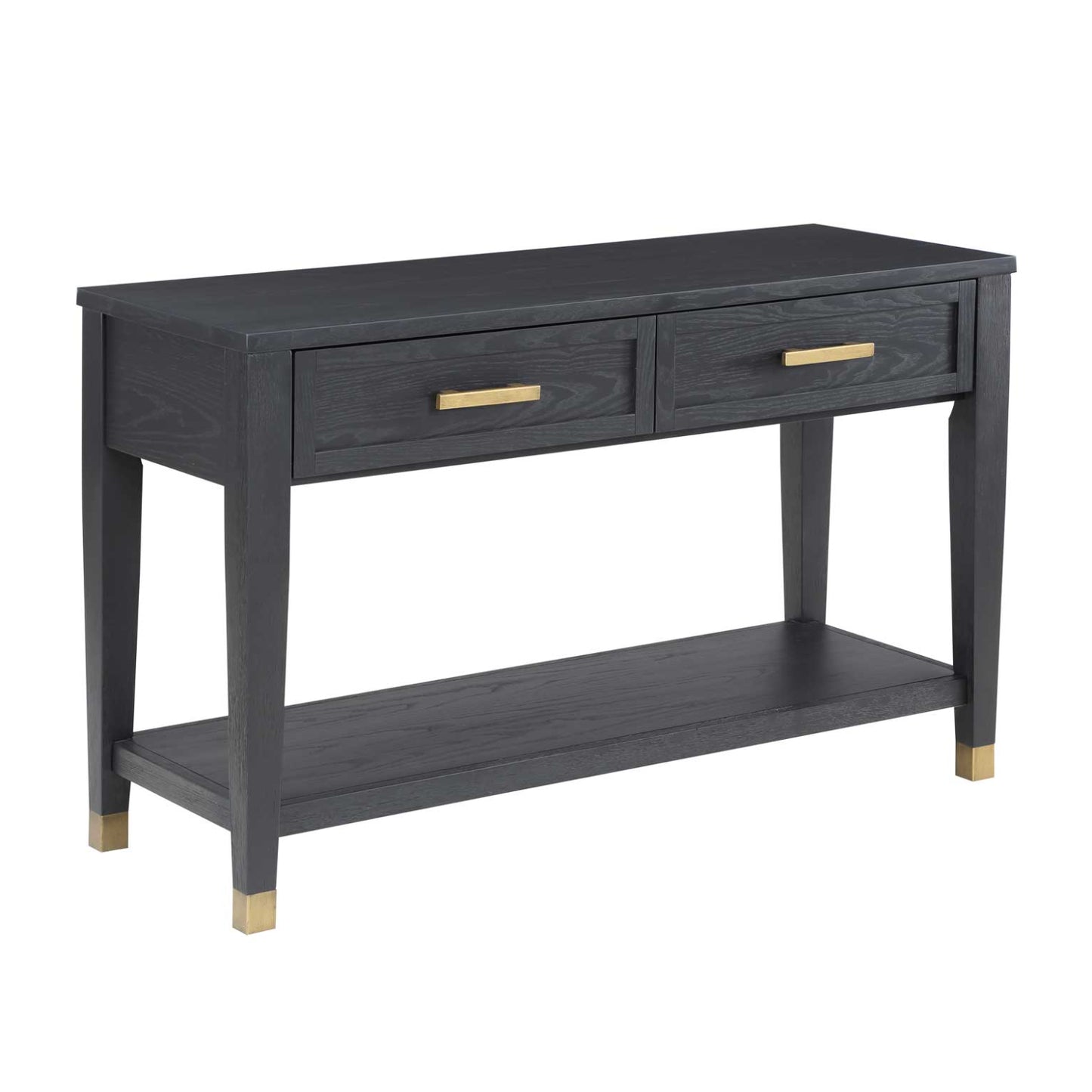 Yves 48" Sofa Table with Open Shelf and 2 Drawers by Steve Silver Company - Charcoal