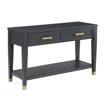 Yves 48" Sofa Table with Open Shelf and 2 Drawers by Steve Silver Company - Black