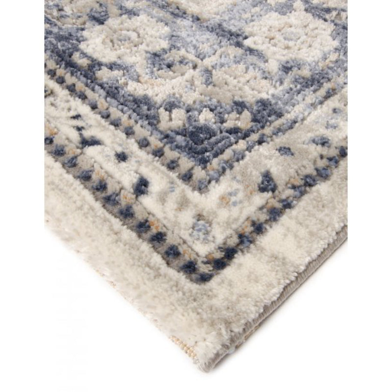 Tufan 4' x 6' Veranda-01 Power Loomed Rectangle Rug in Polyester - Blue