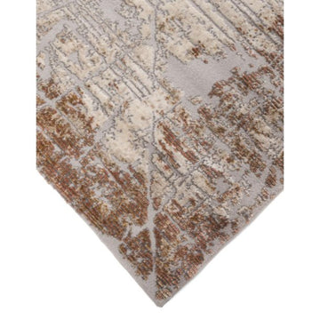 Tufan 5' x 8' Aspen-03 Power Loomed Rectangle Rug in Polypropylene and Polyester - Cream/Rust