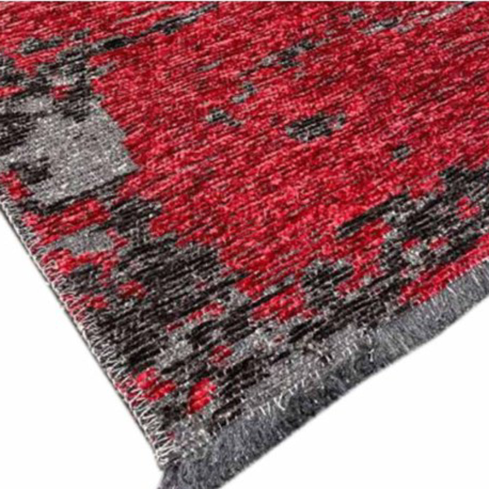 Tufan 5' x 7' 7" Tolendo-01 Power Loomed Rectangle Rug in Polyester Pile - Red