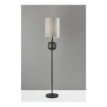 Lámpara de pie Adesso Marina de 61" con cristal ahumado - Negro