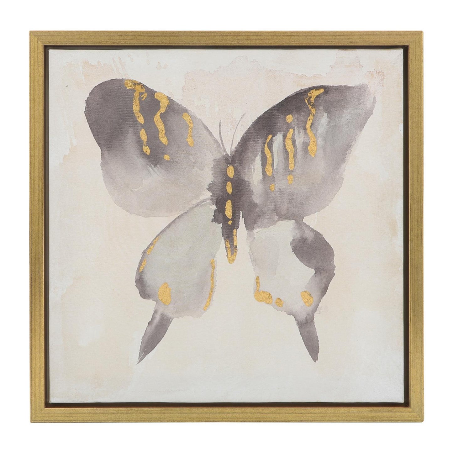 Sagebrook Home Contemporary 18" x 18" Hand Painted Butterflies Canvas Art (Set of 4) - Multicolor