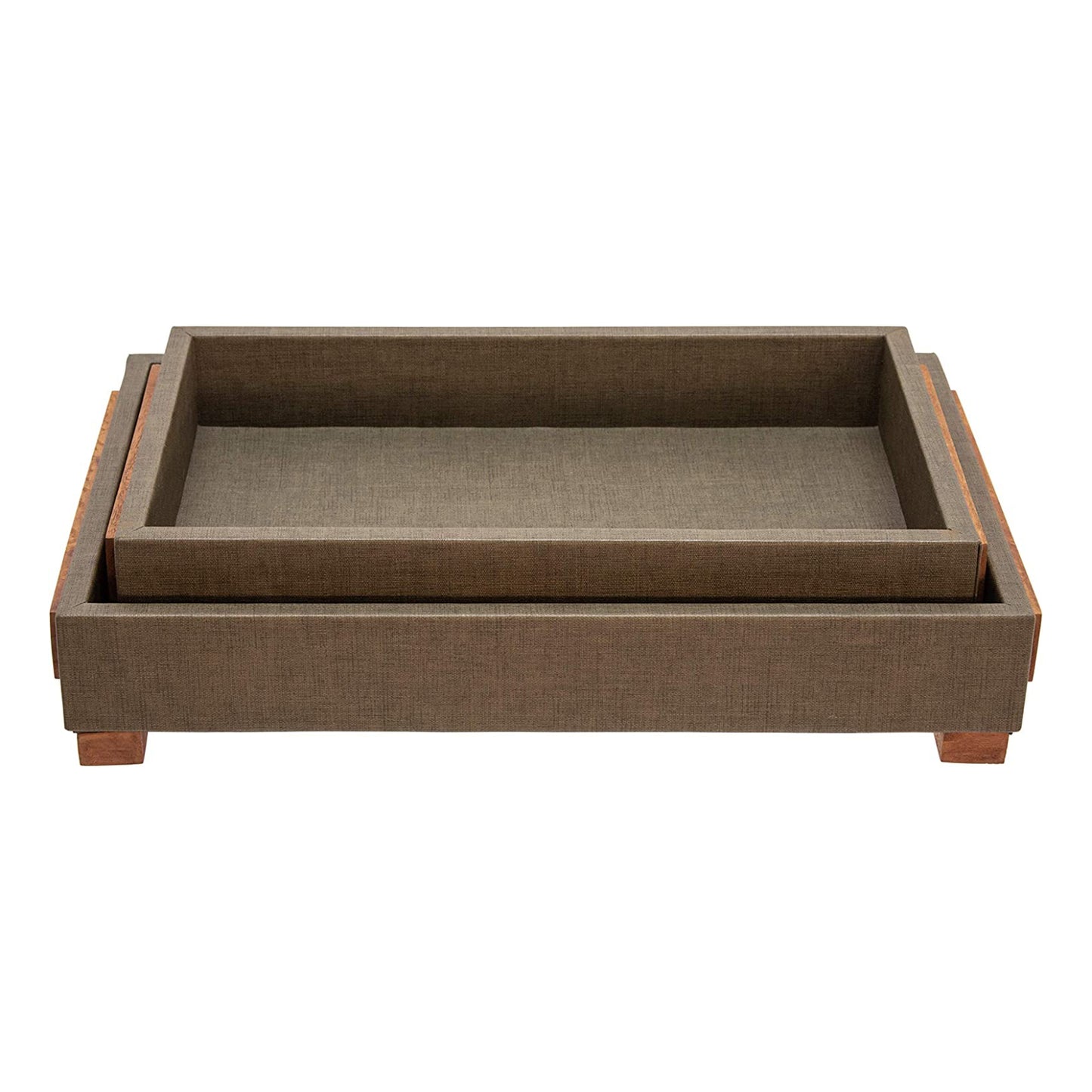 Sagebrook Home Contemporary Wood Tray with Legs (Set of 2) - Green