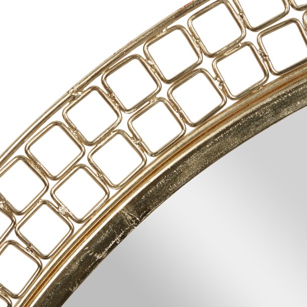 Espejo de pared redondo contemporáneo de 37" de UMA Enterprises en metal - Dorado