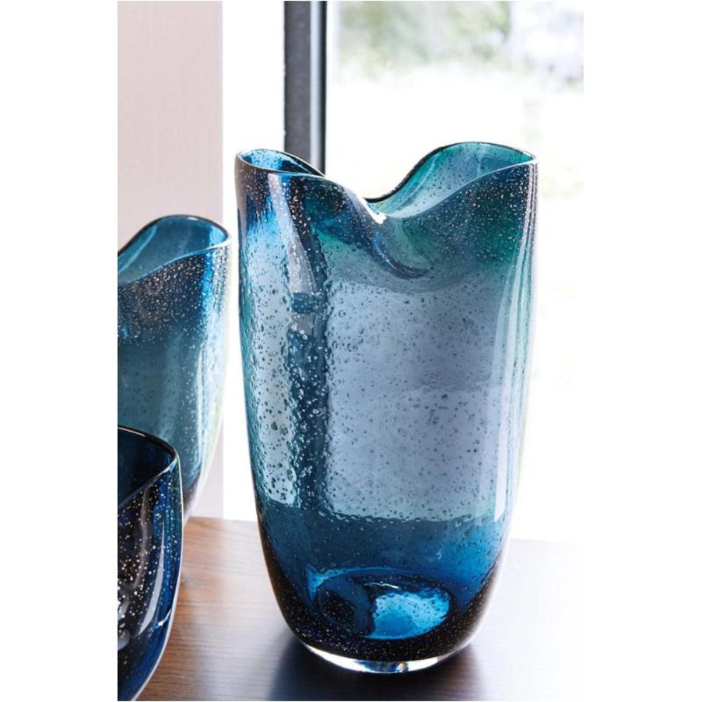 Ashley Furniture Didrika 12" Glass Vase - Blue