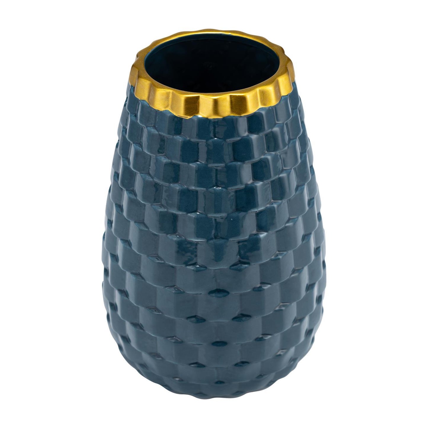 Sagebrook Home Contemporary 9" Textured Ceramic Vase - Teal