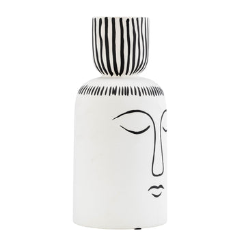 Jarrón de cerámica con diseño de hombre durmiendo de 11" de Sagebrook Home Contemporary - Negro/blanco