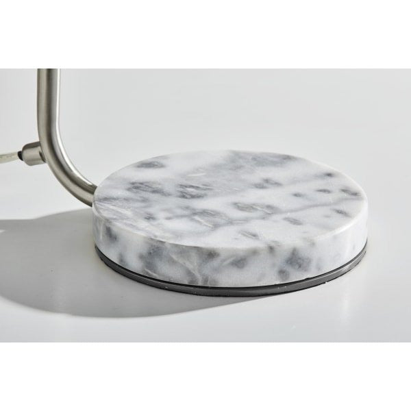 Adesso Natalie 29" Table Lamp - Brushed Steel/White Milk Glass