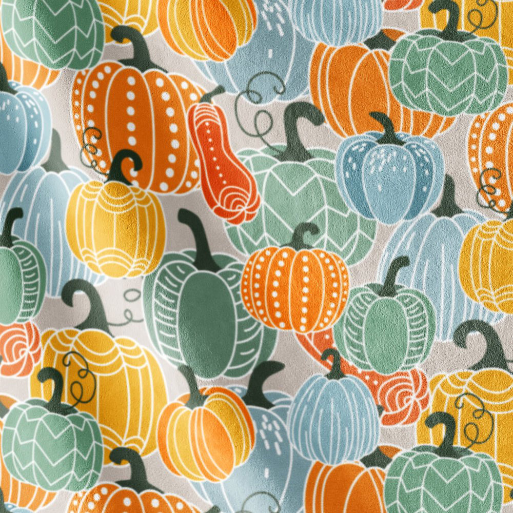 Manta navideña de felpa extragrande Spirit Linen de 50'' x 70'' - Calabaza gris cosecha
