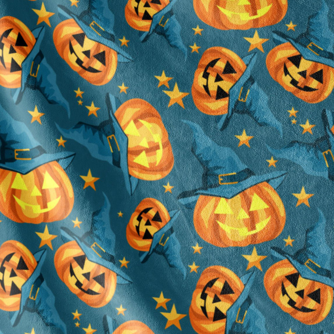 Spirit Linen 50'' x 70'' Oversized Plush Holiday Throw Blanket - Halloween Lantern/Stars
