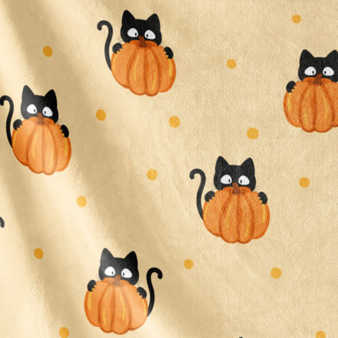 Manta navideña de felpa extragrande Spirit Linen de 50'' x 70'' - Gatos/calabazas de Halloween