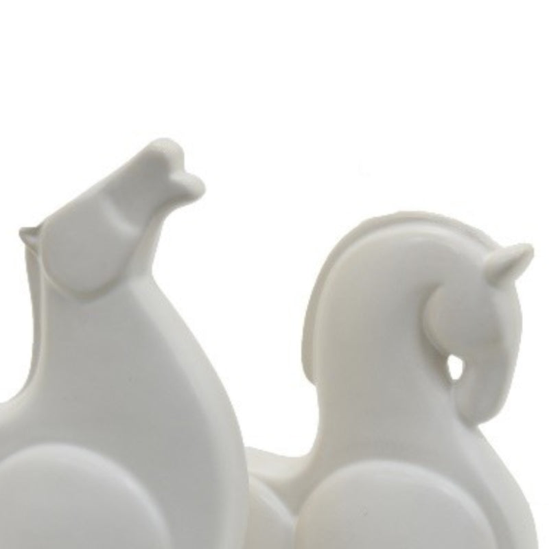 Three Hands 10" Horse Sculpture Set - White