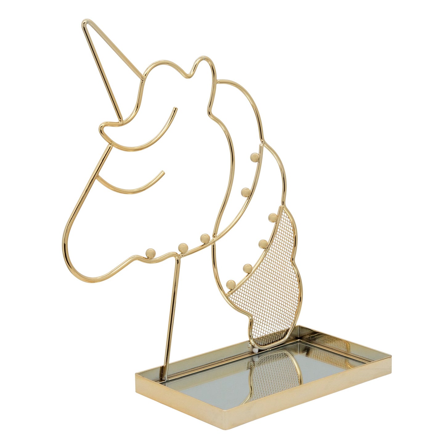 Estantería de metal con forma de unicornio de 11" de Sagebrook Home, estilo contemporáneo, color dorado