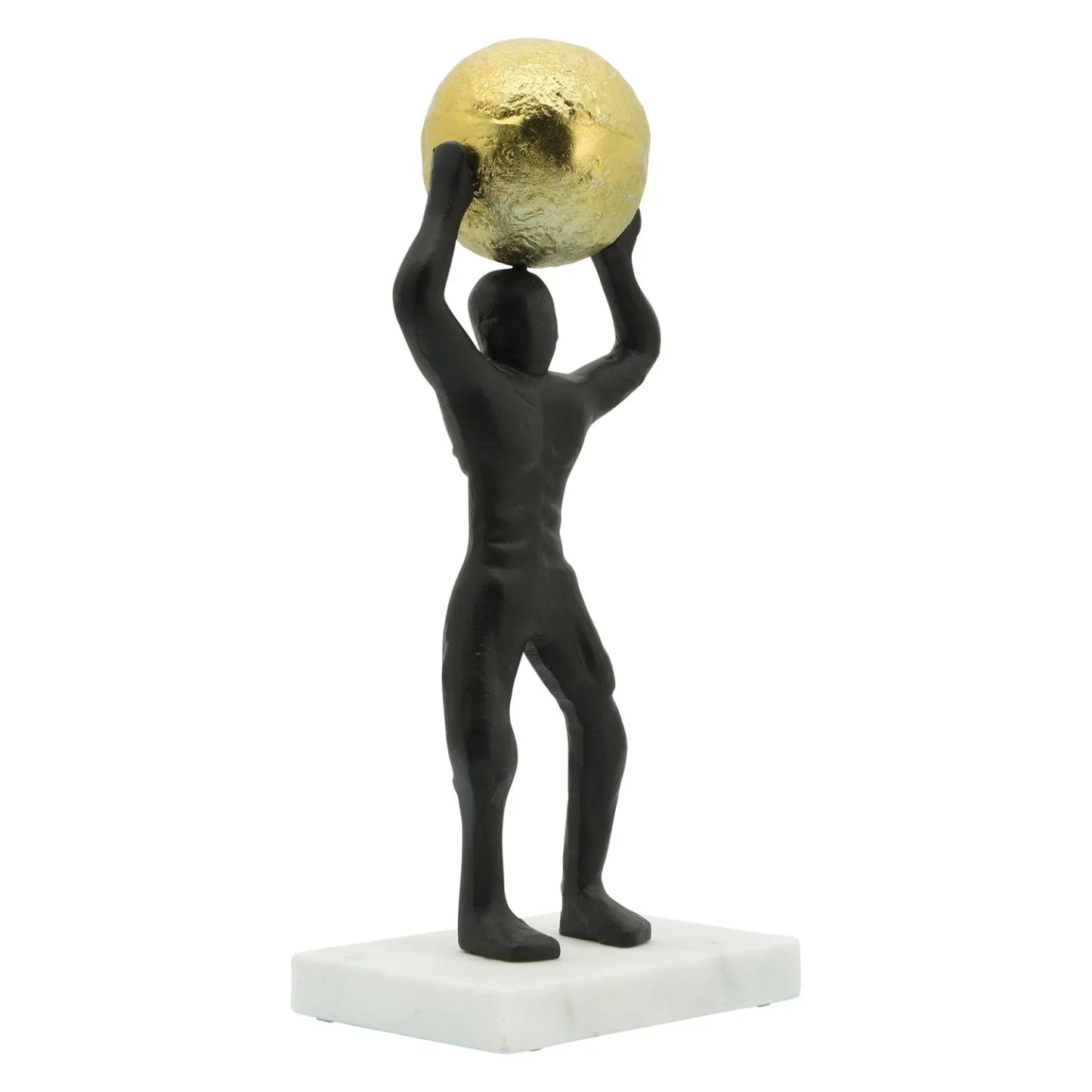 Sagebrook Home 13" Metal Man Ball on Top - Black/Gold