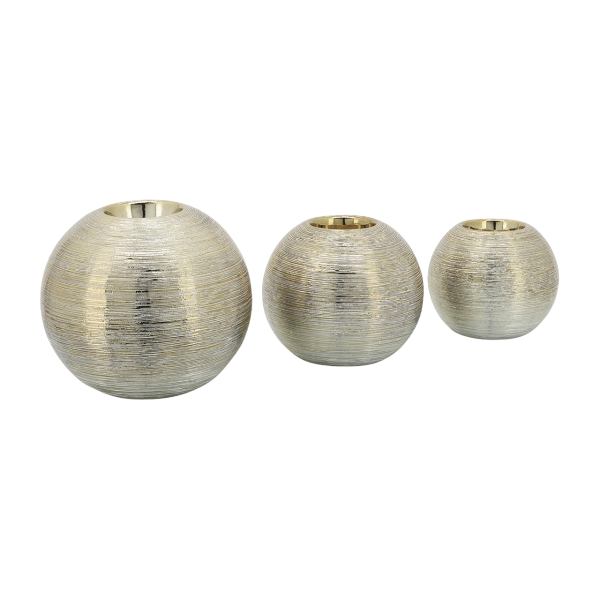 Sagebrook Home Ceramic Scratch Orbs (Set of 3) - Gold