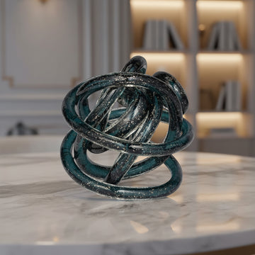 Decoración de nudos de vidrio de 6" de Sagebrook Home - Azul