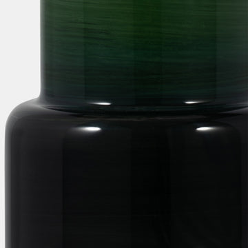 Jarrón cilíndrico de vidrio de 15" de Sagebrook Home, color verde