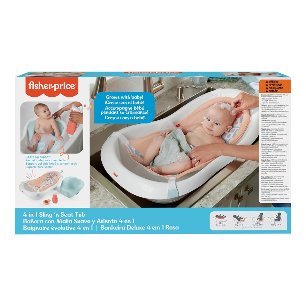 Fisher-Price 4-in-1 Sling 'n Seat Baby Bath Tub - Summer Blossoms