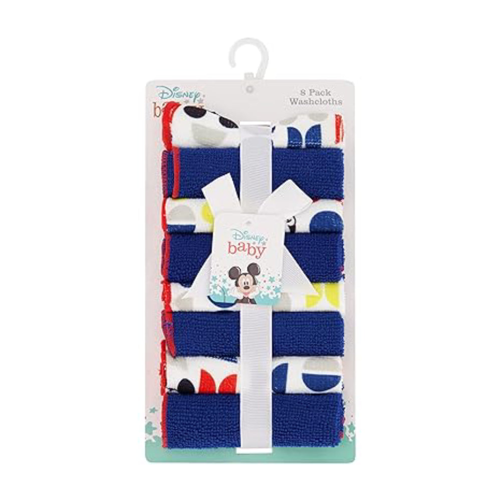 Disney Mickey Mouse Washcloth Set (Pack of 8) - Blue