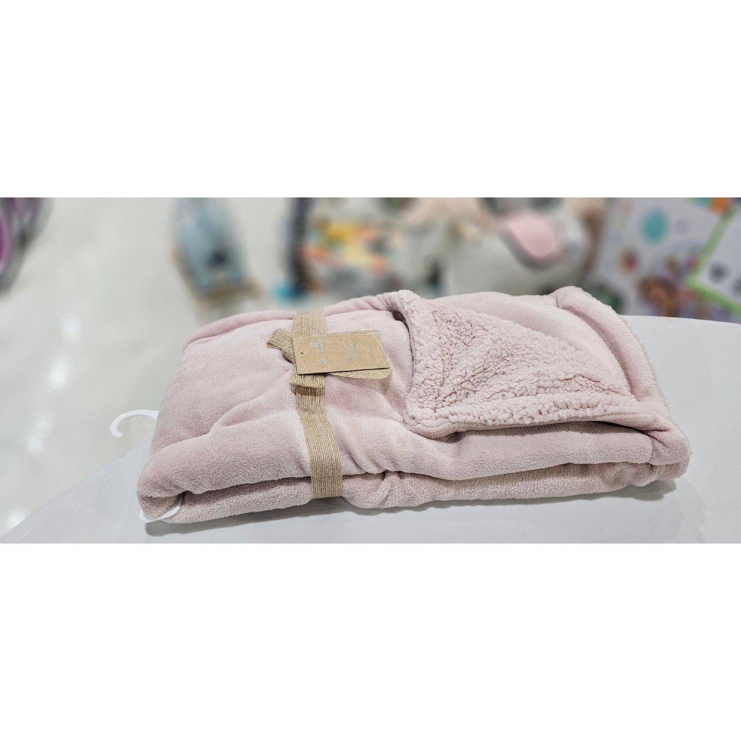S.L Home Fashions 30" x 40" Solid Sherpa Baby Blanket - Pink