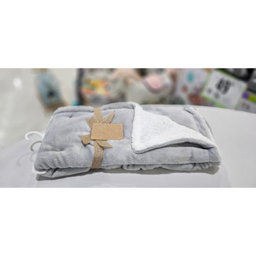 S.L Home Fashions 30" x 40" Solid Sherpa Baby Blanket - White