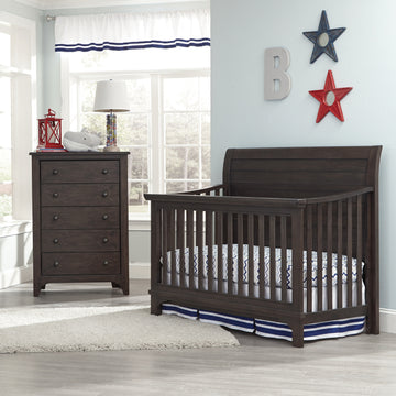 Cuna convertible de madera en color marrón River Rock de Westwood Design Taylor Farmhouse