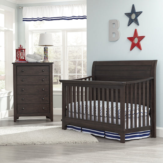 Cuna convertible de madera en color marrón River Rock de Westwood Design Taylor Farmhouse