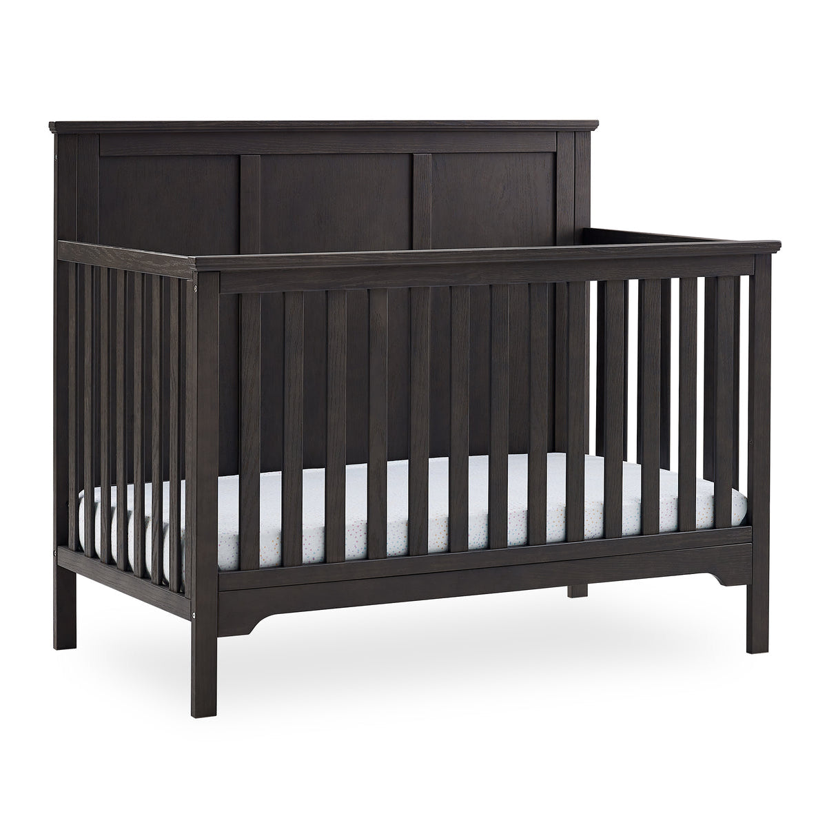 Delta Children Sweet Beginnings Sage Flat Top Stone Gray 6-in-1 Convertible Wooden Crib