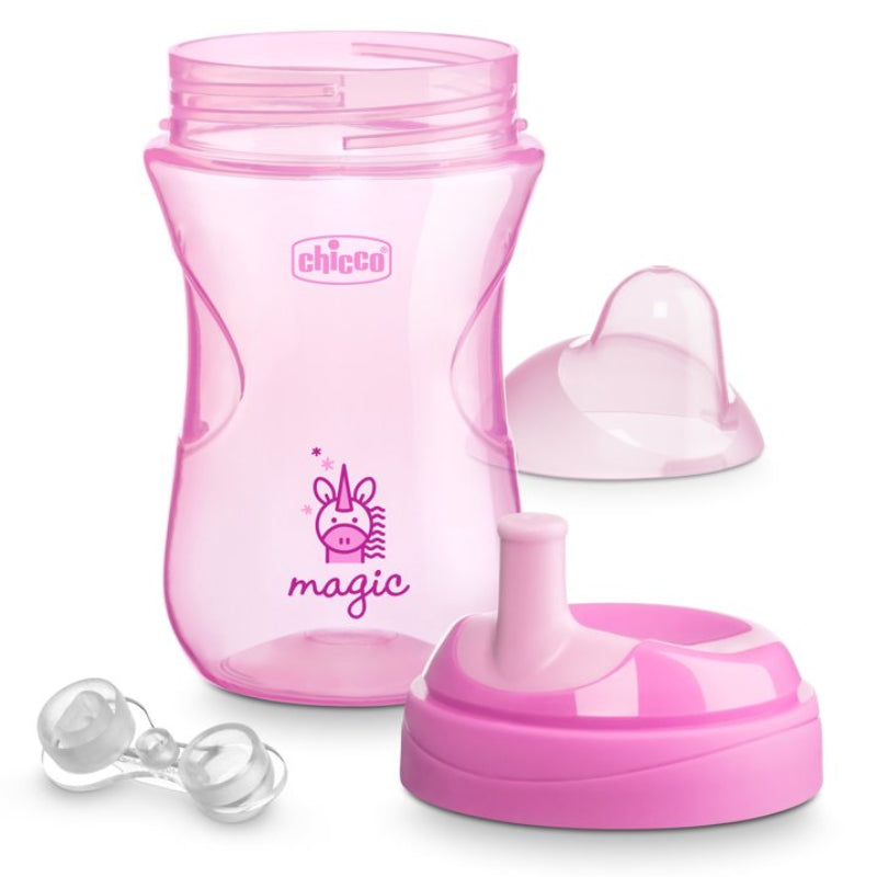 Vaso para bebé con boquilla deportiva de 9 oz de Chicco, 9 meses en adelante (juego de 2) - Rosa/lavanda