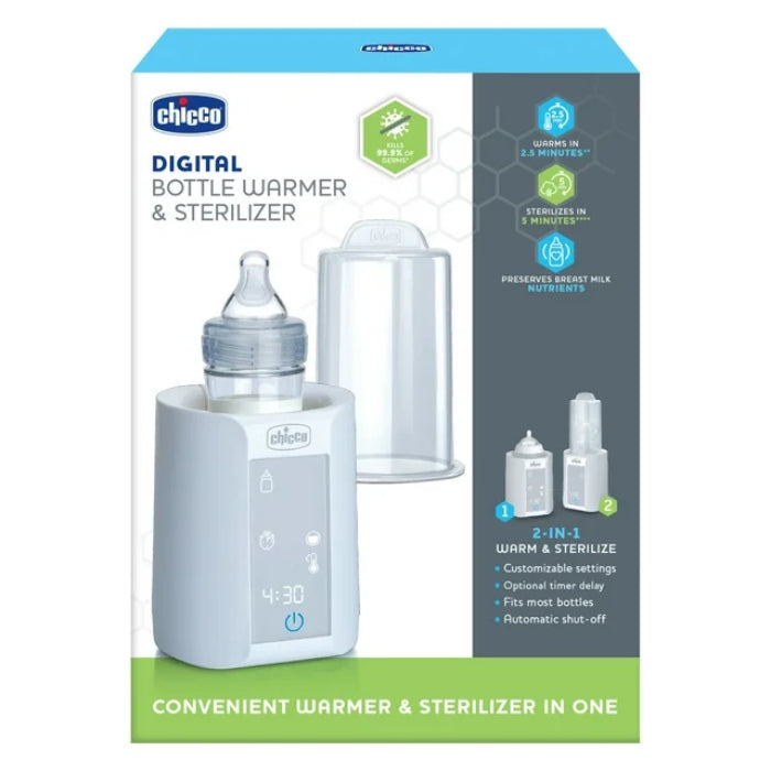 Chicco 2-in-1 Digital Bottle Warmer & Sterilizer - White