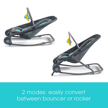 Summer Infant 2-in-1 Bouncer and Rocker Duo with Removable Toys - Gray/Teal