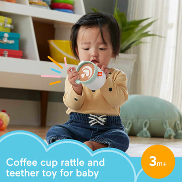 Fisher-Price Rattle A-Latte Coffee Cup Teether Infant Sensory Toy