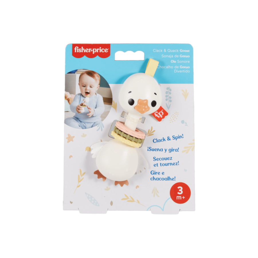 Fisher-Price Clack & Quack Goose Baby Toy with Fine Motor Activity - Multicolor