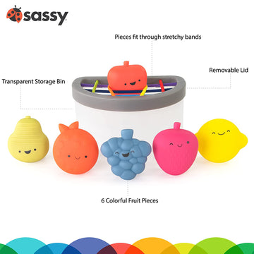 Frutas con textura Sassy Fruit Fill N' Spill (6 piezas)