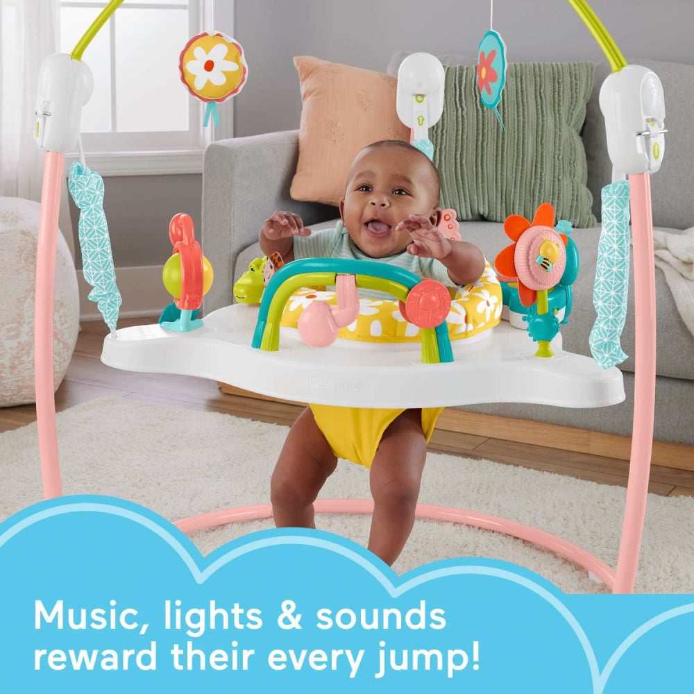 Fisher-Price Baby Bouncer Activity Center with Music and Lights - Blooming Fun Jumperoo