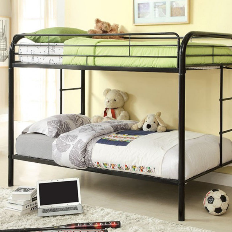 Cama litera Rainbow Twin sobre Twin de Furniture of America, color negro