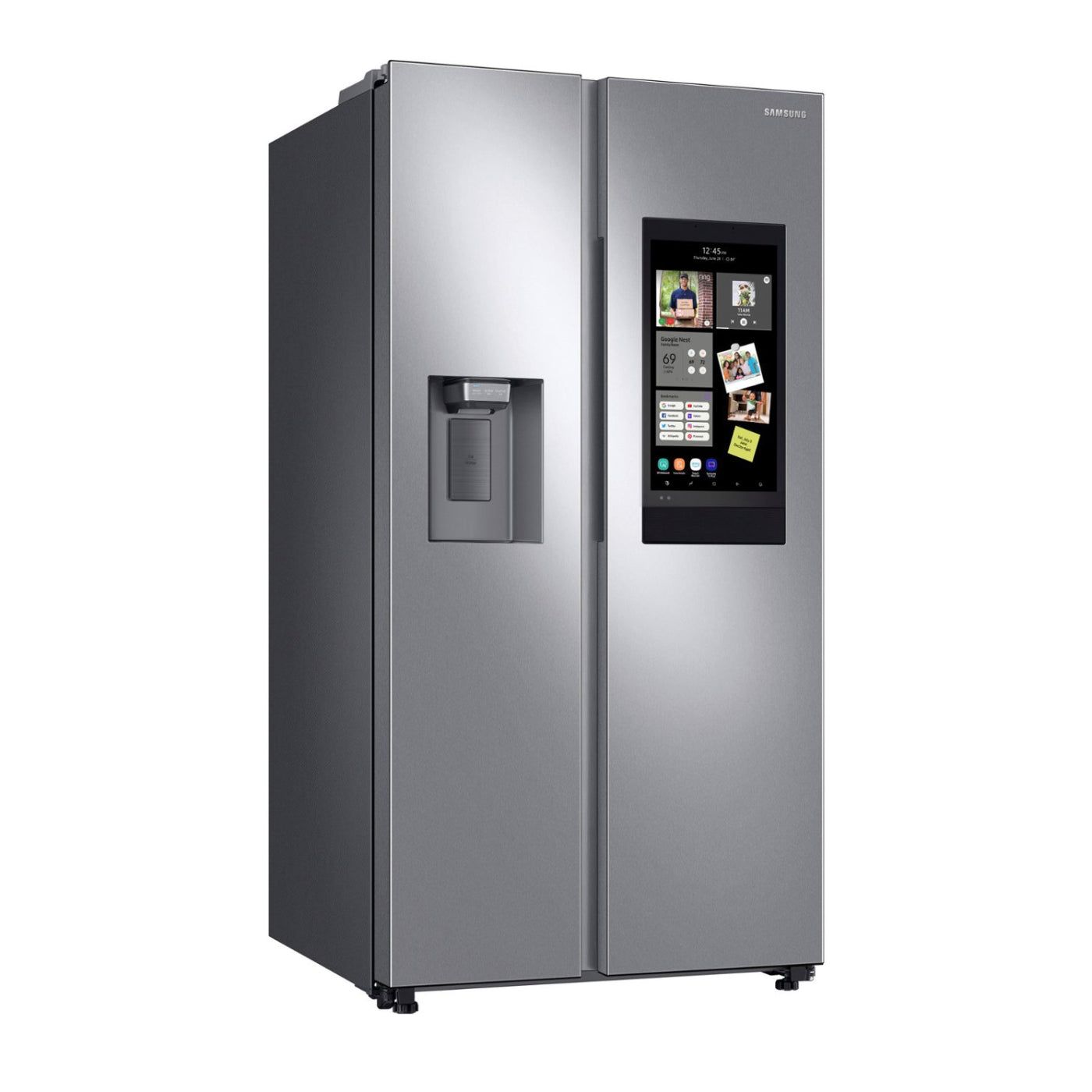 Samsung RS27T5561SR 26.7 cu. ft. Family Hub Side by Side Smart Refrigerator in Fingerprint Resistant -Stainless Steel