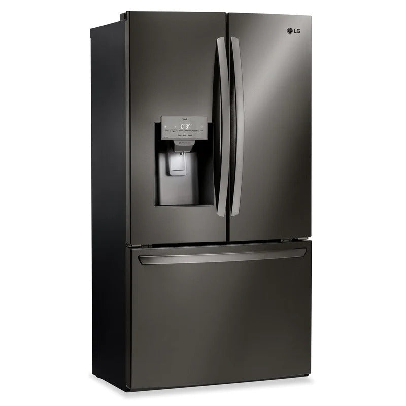 LG - Refrigerador de 3 puertas y 28 pies cúbicos con puerta francesa y tecnología ThinQ, modelo LRFS28XBD