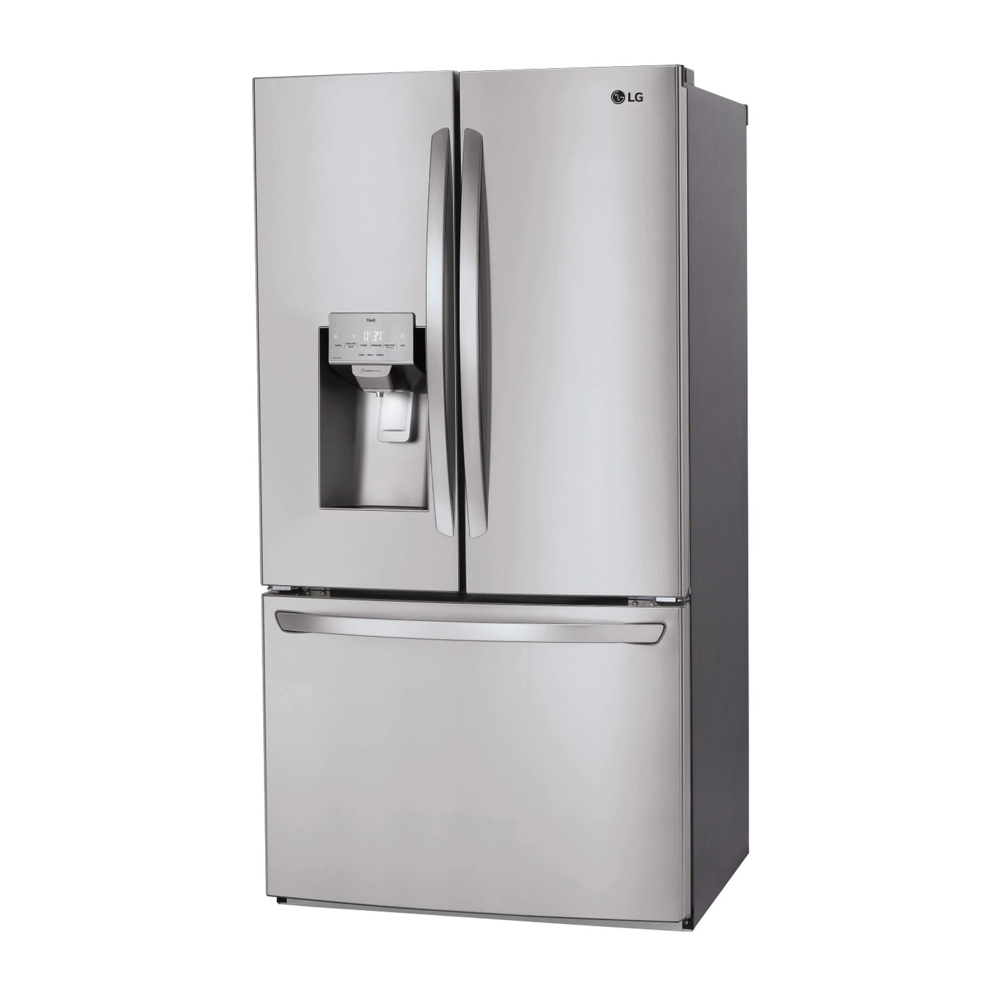 Refrigerador LG LRFS28XBS de 27,7 pies cúbicos con 3 puertas francesas y dispensador de hielo y agua - Acero inoxidable