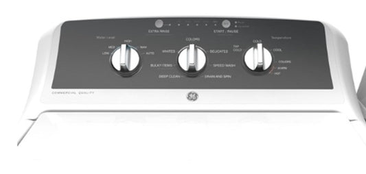 Lavadora de carga superior GE GTW525ACPWB de 4,2 pies cúbicos con canasta de acero inoxidable, color blanco