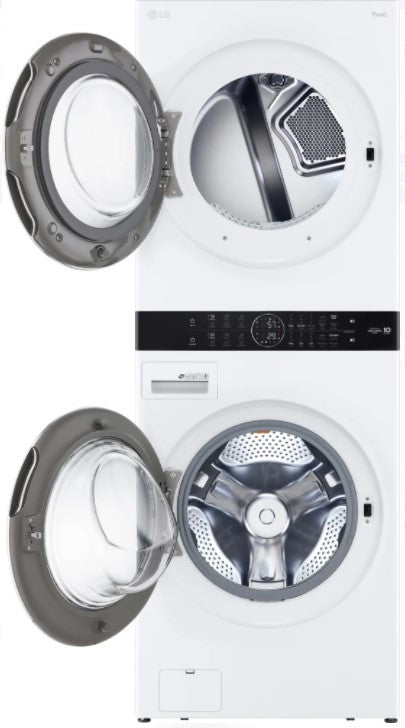 LG WKGX201HWA 27-inch White Wash Tower Laundry Center with 4.5CF Washer and 7.4CF Gas Dryer