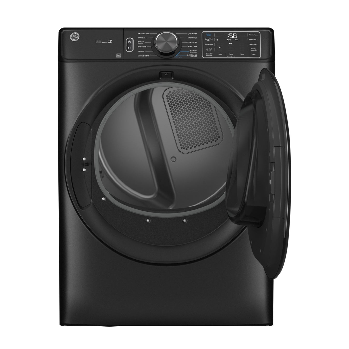 GE GFD65ESPVDS 7.8 cu. ft. Vented Front Load Electric Dryer - Stackable with Steam and Sanitize Cycle - Carbon Graphite