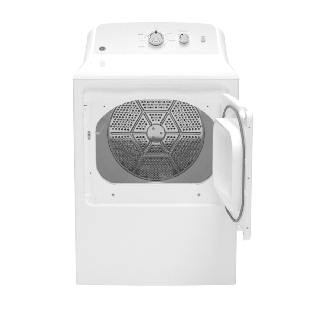 Secadora eléctrica de carga superior GE GTD38EASWWS de 7,2 pies cúbicos con ventilación de hasta 120 pies - Color blanco